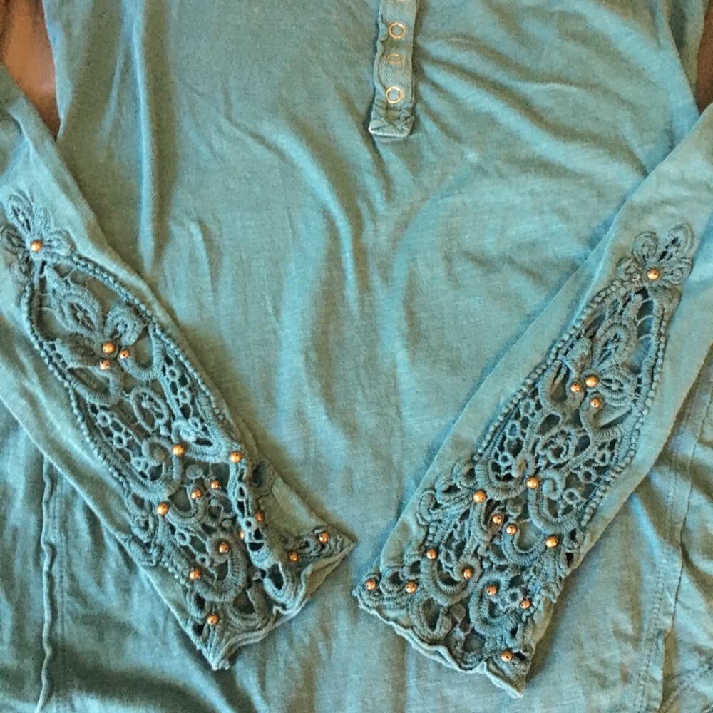 Free People with crochet studded cuff. Very rare!